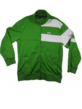 Ecko UnItd Athletic Track Jacket Men's Full-Zip Green & White Colorblock,sz L